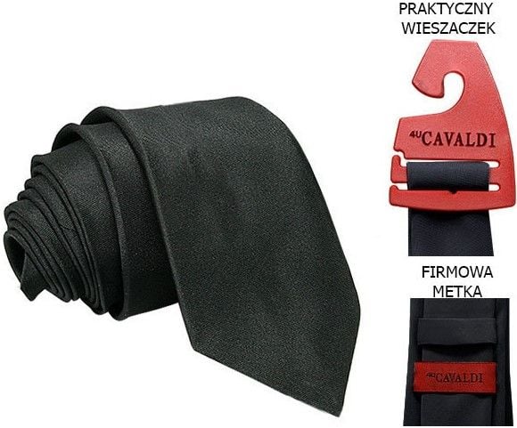 krawat 8 cm t-01 black b.rabatu zdjęcie 9