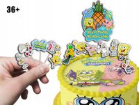 TOPPERY NA TORT (10szt) + duży TOPPER Najlepszego - SPONGEBOB PATRYK