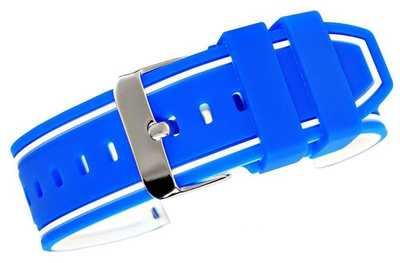 Pasek silikonowy NIEBIESKO-BIAŁY U14-22-10 zdjęcie 1