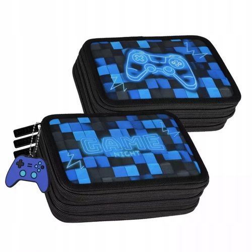 PIÓRNIK SZKOLNY TRZYKOMOROWY Z WYPOSAŻENIEM DLA CHŁOPCA PIXEL PAD GAME na Arena.pl