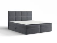 ŁÓŻKO TAPICEROWANE kontynentalne BARO 160x200 grafit + MATERAC NAKŁADKA