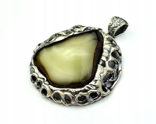 WISIOR BURSZTYN BAŁTYCKI Z CHMURKĄ SREBRO na Arena.pl