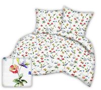 Pościel z kory 200x220 kwiecista akwarela na białym tle