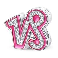 Zawieszka SREBRO 925 Koralik Charms Różowy Znak Zodiaku Koziorożec