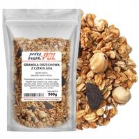 GRANOLA ORZECHOWA Z CZEKOLADĄ 500g Naturalne płatki Bez cukru dieta Kol-Pol