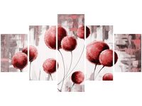 75CM 120 OBRAZ 5 ELEM ABSTRAKCYJNE DMUCHAWCE CZERWIENI ŚCIENNY DRUK