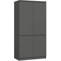 Szafa do sypialni 90 cm 4 drzwi 4 półki - szara