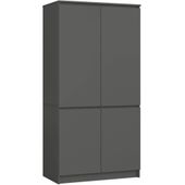 Szafa do sypialni 90 cm 4 drzwi 4 półki - szara