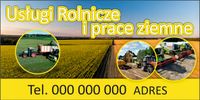 BANER OCZKOWANY reklamowy 100x50 cm różne wzory USŁUGI ROLNICZE Twoje Logo