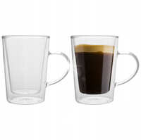 Szklanki termiczne FLORINA Malachit 340ml 6szt. Podwójne Ścianki Dno