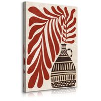 Obraz Na Płótnie Azteckie Wzory Rośliny Abstrakcja Boho 50cm x 70cm