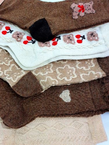 8x CIEPŁE WEŁNIANE SKARPETKI DAMSKIE KOLOROWE NATURALNE DŁUGIE ANGORA ZIMA na Arena.pl