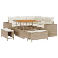 Zestaw Sof na Ogród 8 pcs Beżowy i kremowy 100 x 100 x 71 cm