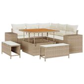 Zestaw Sof na Ogród 8 pcs Beżowy i kremowy 100 x 100 x 71 cm