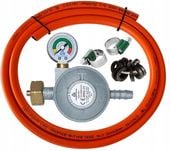 WĄŻ GAZU 2m+ REDUKTOR GAZOWY BUTLI 11kg MANOMETR + komplet uszczelek