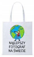 Dla Fotografa Fotografki Torba Eco Biała Shopper Z Nadrukiem Ze Zdjęciem