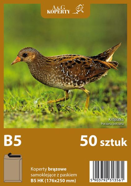 KOPERTA B5 HK BRĄZ 50SZT A&G zdjęcie 1