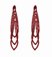 Długie łańcuszki z cyrkonii ciemne kolczyki imprezowe eleganckie szykowne