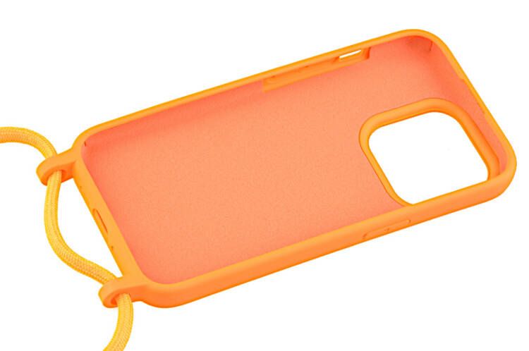 Etui ze sznurkiem RCK do Apple iPhone 15 Pro pomarańczowy zdjęcie 4