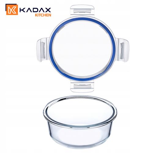 KADAX Szklany Pojemnik Na Żywność 1300ml Z Pokrywką Śniadaniówka na Arena.pl