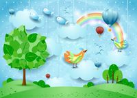 Fototapeta do pokoju dziecka tęcza plac 260x180