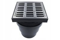 KRATKA ŚCIEKOWA 15X15cm PIONOWA FI 110 RUSZT STAL