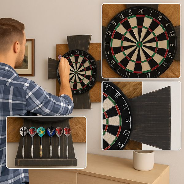 Tablica Drewniana John Paddle do Darta Order Black Oak zdjęcie 3