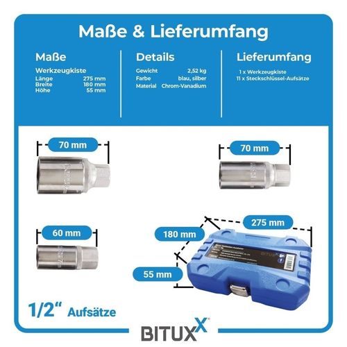 19606 Zestaw wykrętaków do szpilek 11 elementów w walizce (napę 1/2") na Arena.pl