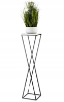 KWIETNIK STOJĄCY BIAŁY BLAT MDF CZARNY METAL 70 cm