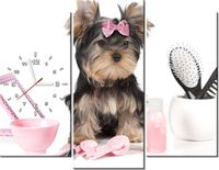 90CM 70 ZEGAR 3 ELEM MAŁY PIESEK SCIENNY DRUK