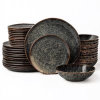 Serwis obiadowy Kasai żółto-zielony na 12 osób Nowoczesny Do zmywarki