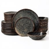 Serwis obiadowy Kasai żółto-zielony na 12 osób Nowoczesny Do zmywarki