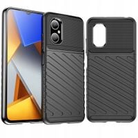 thunder case etui xiaomi poco m4 5g silikonowy pancerny pokrowiec czarne