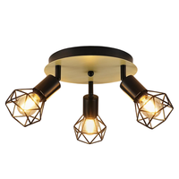 Lampa Sufitowa Nowoczesna Czarna 3 Reflektory E14 Metalowa Obrotowa