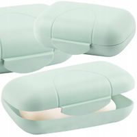PLASTIKOWA MYDELNICZKA ZAMYKANA POJEMNIK NA MYDŁO 11X8X4CM ZIELONA PODRÓŻNA