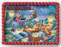 PROSTOKĄTNY OPŁATEK NA TORT A4 20x29CM - KUBUŚ PUCHATEK + IMIĘ