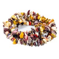 Jaspis Mookait sieczka kamyczki na żyłce 3-10mm sznur 80cm