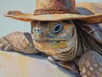 Plakat 20x15cm Żółwi Kapelusznik