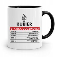 Kubek Czarny Dla Kuriera Stawka Godzinowa Prezent Z Nadrukiem Ze Zdjęciem