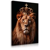 Obraz Do Sypialni Abstrakcyjny Lew W Koronie Styl Glamour 60cm x 90cm