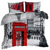 Pościel 3D satyna bawełniana 140x200cm BUDKA TELEFONICZNA