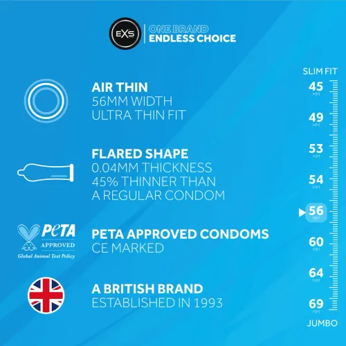 exs air thin 48 szt. ultracienkie prezerwatywy lateksowe anatomiczne na Arena.pl