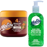 Malibu Przyspieszacz Opalania SPF4 300ml + Aloe Żel Po Opalaniu 200ml
