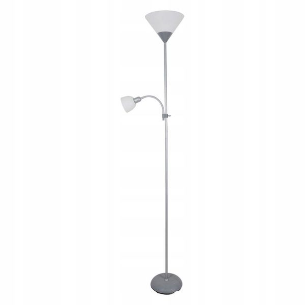 LAMPA podłogowa stojąca E27 + E14 60W szara zdjęcie 2