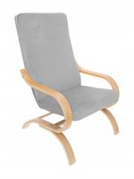 Pokrowiec Na Fotel Finka Jasny Szary Welur Elastyczny [21Fy]