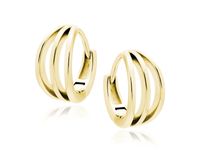 ELEGANCKIE KLASYCZNE POZŁACANE SREBRNE KOLCZYKI POTRÓJNE AŻUROWE KÓŁKA