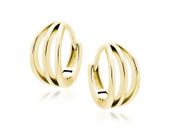 ELEGANCKIE KLASYCZNE POZŁACANE SREBRNE KOLCZYKI POTRÓJNE AŻUROWE KÓŁKA