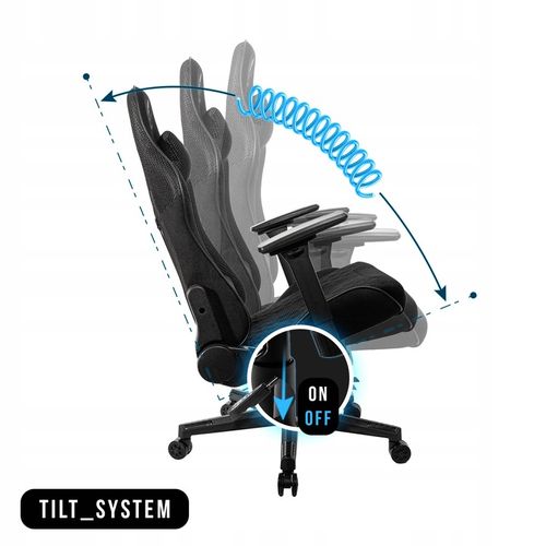 Fotel Gamingowy Biurowy Obrotowy Kubełkowy Krzesło Biurowe Czarny na Arena.pl