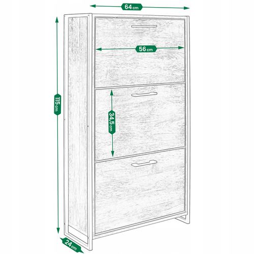 szafka na buty regał 3 komory obuwie komoda pojemna do przedpokoju loft na Arena.pl