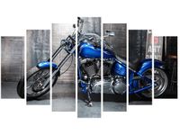 80CM 140CM OBRAZ 7 ELEM CHROMOWANY MOTOCYKL ŚCIENNY